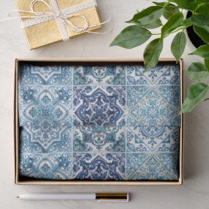 Mediterranean Tiles, Portugese, Azulejo, Majolica Tissue Paper