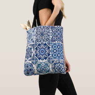Mediterranean Tiles, Portugese, Azulejo, Majolica Tote Bag