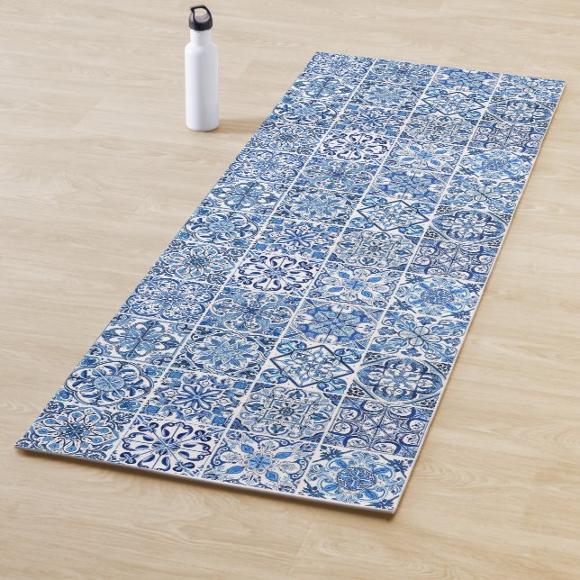 Mediterranean Tiles, Portugese, Azulejo, Majolica Yoga Mat (In Situ)