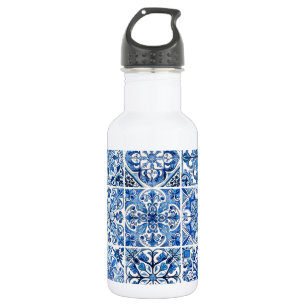 Mediterranean Tiles, Portuguese, Azulejo, Majolica 532 Ml Water Bottle