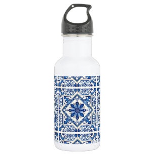 Mediterranean Tiles, Portuguese, Azulejo, Majolica 532 Ml Water Bottle