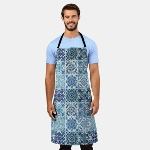 Mediterranean Tiles, Portuguese, Azulejo, Majolica Apron