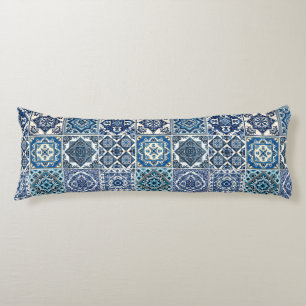 Mediterranean Tiles, Portuguese, Azulejo, Majolica Body Cushion