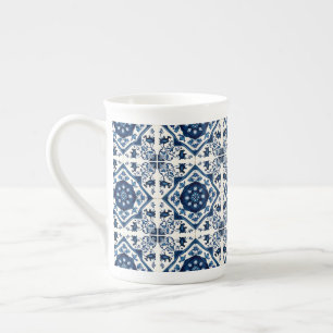 Mediterranean Tiles, Portuguese, Azulejo, Majolica Bone China Mug