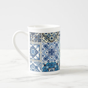 Mediterranean Tiles, Portuguese, Azulejo, Majolica Bone China Mug