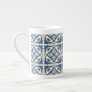 Mediterranean Tiles, Portuguese, Azulejo, Majolica Bone China Mug