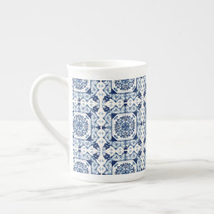 Mediterranean Tiles, Portuguese, Azulejo, Majolica Bone China Mug