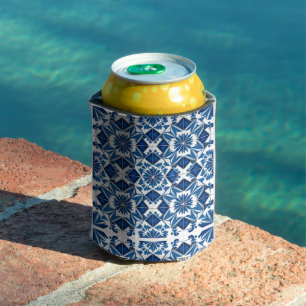 Mediterranean Tiles, Portuguese, Azulejo, Majolica Can Cooler