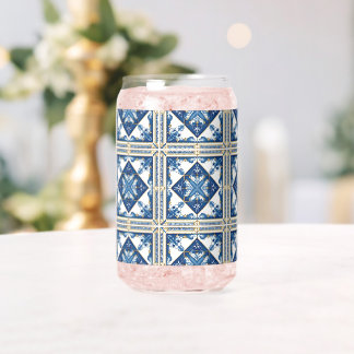Mediterranean Tiles, Portuguese, Azulejo, Majolica Can Glass