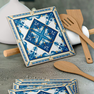 Mediterranean Tiles, Portuguese, Azulejo, Majolica Ceramic Tile