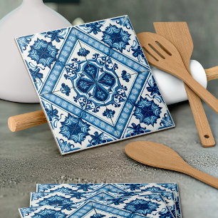 Mediterranean Tiles, Portuguese, Azulejo, Majolica Ceramic Tile