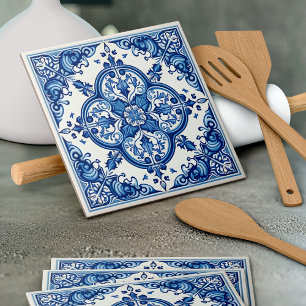 Mediterranean Tiles, Portuguese, Azulejo, Majolica Ceramic Tile