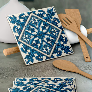 Mediterranean Tiles, Portuguese, Azulejo, Majolica Ceramic Tile