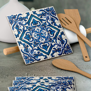 Mediterranean Tiles, Portuguese, Azulejo, Majolica Ceramic Tile