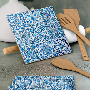 Mediterranean Tiles, Portuguese, Azulejo, Majolica Ceramic Tile