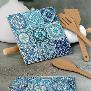 Mediterranean Tiles, Portuguese, Azulejo, Majolica Ceramic Tile