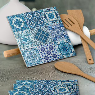 Mediterranean Tiles, Portuguese, Azulejo, Majolica Ceramic Tile