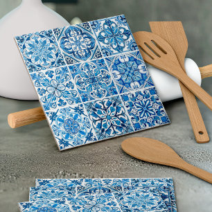 Mediterranean Tiles, Portuguese, Azulejo, Majolica Ceramic Tile