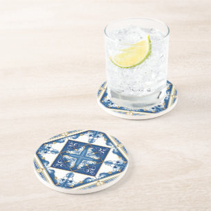 Mediterranean Tiles, Portuguese, Azulejo, Majolica Coaster