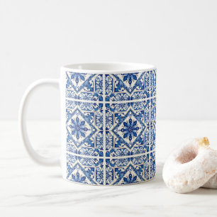 Mediterranean Tiles, Portuguese, Azulejo, Majolica Coffee Mug