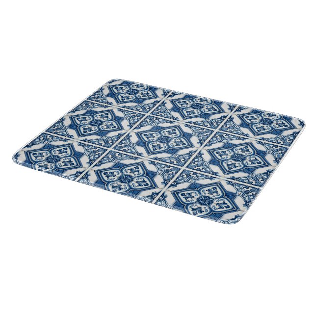 Mediterranean Tiles, Portuguese, Azulejo, Majolica Cutting Board (Corner)