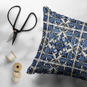 Mediterranean Tiles, Portuguese, Azulejo, Majolica Decorative Cushion