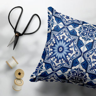 Mediterranean Tiles, Portuguese, Azulejo, Majolica Decorative Cushion