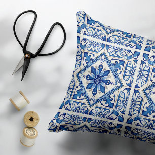 Mediterranean Tiles, Portuguese, Azulejo, Majolica Decorative Cushion