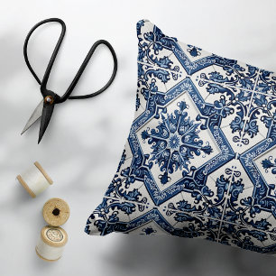 Mediterranean Tiles, Portuguese, Azulejo, Majolica Decorative Cushion