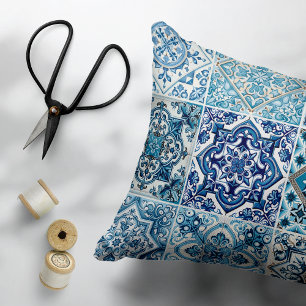 Mediterranean Tiles, Portuguese, Azulejo, Majolica Decorative Cushion