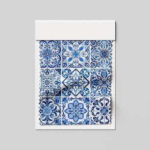 Mediterranean Tiles, Portuguese, Azulejo, Majolica Fabric