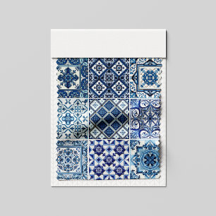 Mediterranean Tiles, Portuguese, Azulejo, Majolica Fabric