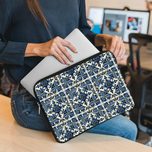 Mediterranean Tiles, Portuguese, Azulejo, Majolica Laptop Sleeve