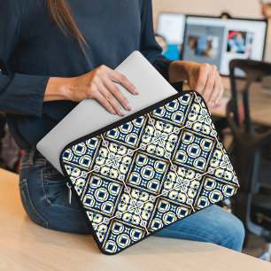 Mediterranean Tiles, Portuguese, Azulejo, Majolica Laptop Sleeve