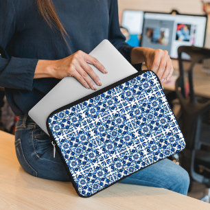 Mediterranean Tiles, Portuguese, Azulejo, Majolica Laptop Sleeve