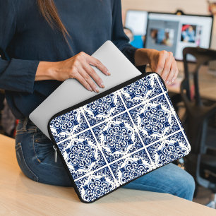 Mediterranean Tiles, Portuguese, Azulejo, Majolica Laptop Sleeve