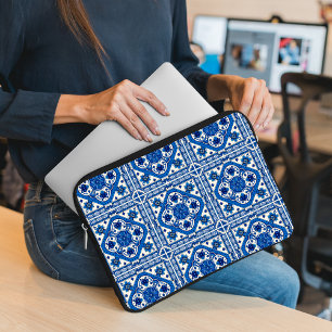 Mediterranean Tiles, Portuguese, Azulejo, Majolica Laptop Sleeve