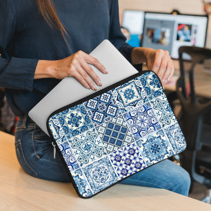Mediterranean Tiles, Portuguese, Azulejo, Majolica Laptop Sleeve