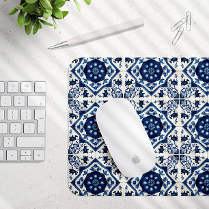 Mediterranean Tiles, Portuguese, Azulejo, Majolica Mouse Pad