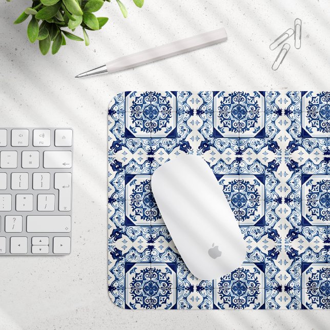 Mediterranean Tiles, Portuguese, Azulejo, Majolica Mouse Pad (Creator Uploaded)