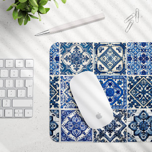 Mediterranean Tiles, Portuguese, Azulejo, Majolica Mouse Pad