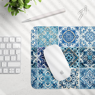 Mediterranean Tiles, Portuguese, Azulejo, Majolica Mouse Pad