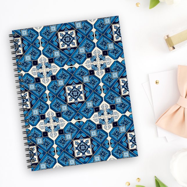 Mediterranean Tiles, Portuguese, Azulejo, Majolica Notebook (Creator Uploaded)