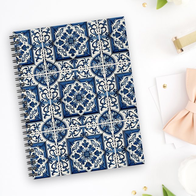 Mediterranean Tiles, Portuguese, Azulejo, Majolica Notebook (Creator Uploaded)