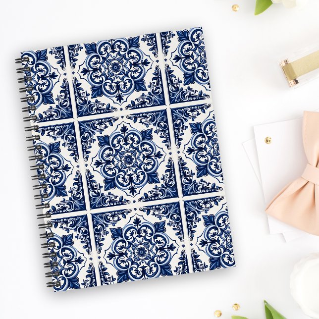 Mediterranean Tiles, Portuguese, Azulejo, Majolica Notebook (Creator Uploaded)