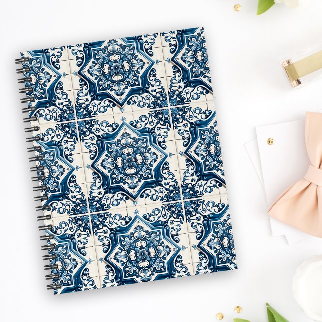 Mediterranean Tiles, Portuguese, Azulejo, Majolica Notebook (Creator Uploaded)