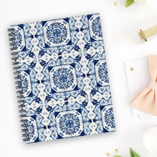 Mediterranean Tiles, Portuguese, Azulejo, Majolica Notebook