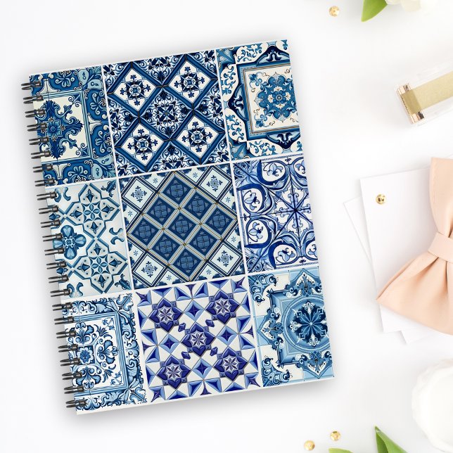 Mediterranean Tiles, Portuguese, Azulejo, Majolica Notebook (Creator Uploaded)