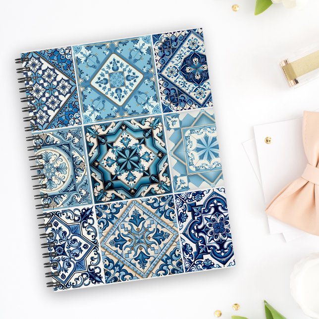 Mediterranean Tiles, Portuguese, Azulejo, Majolica Notebook (Creator Uploaded)