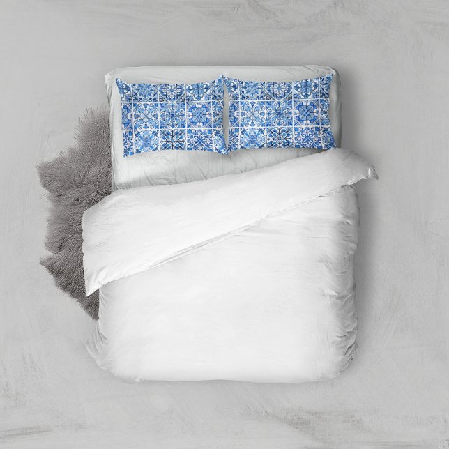 Mediterranean Tiles, Portuguese, Azulejo, Majolica Pillowcase (Creator Uploaded)